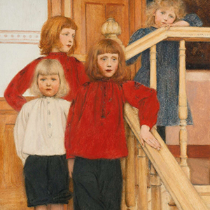 enfants dans un escalier