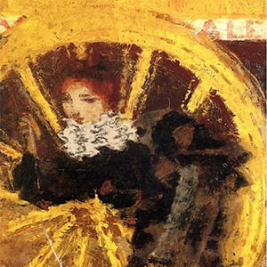 femme devant la roue d'un omnibus