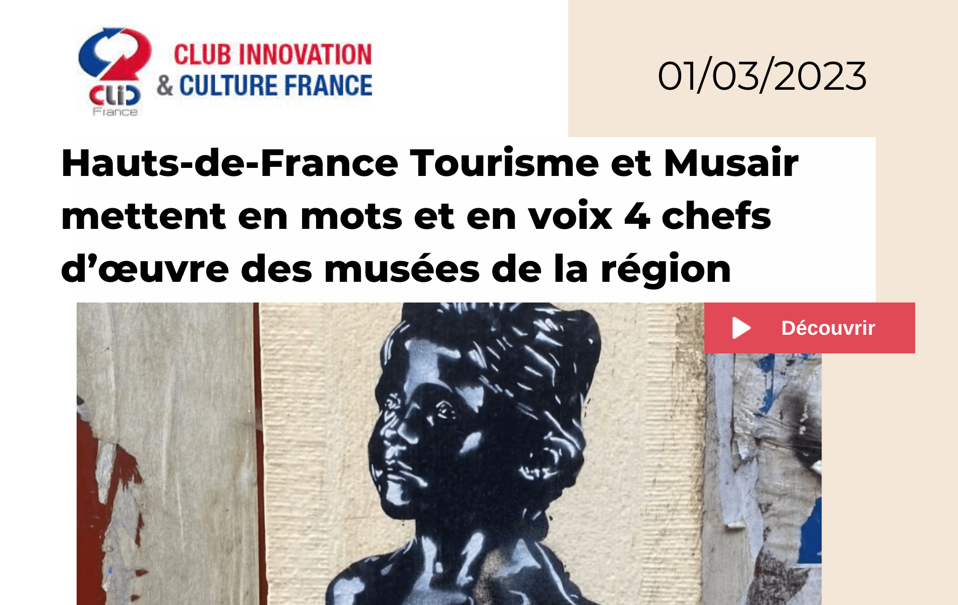 Article Cub innovation et culture pour Musair et Hauts-de-France Tourisme